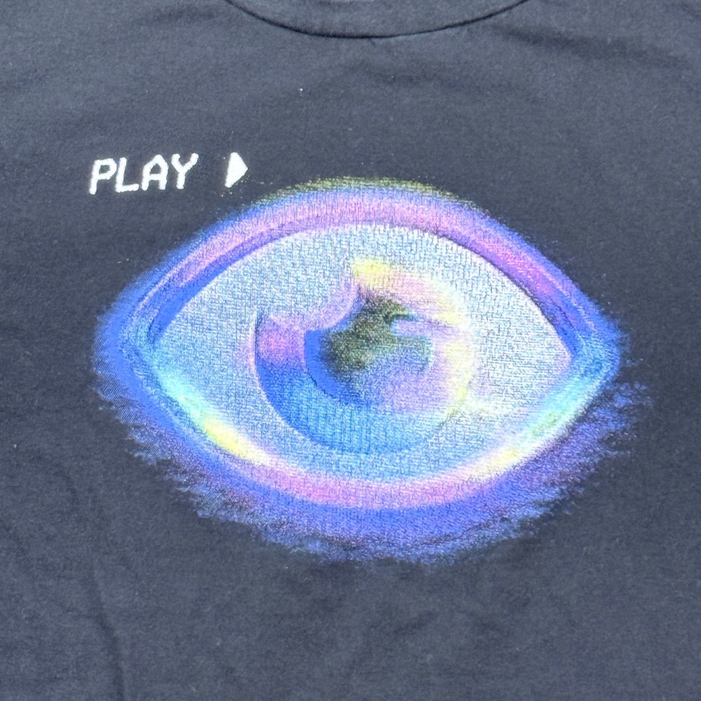 VHS Eye Graphic T Shirt Mens XL Black Anvil Vaporwave Y2K Cyber Streetwear